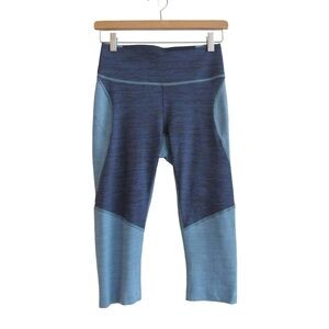Outdoor Voices Tech Sweat Blue Two Tone Cropped Leggings Small Capri Outdoors